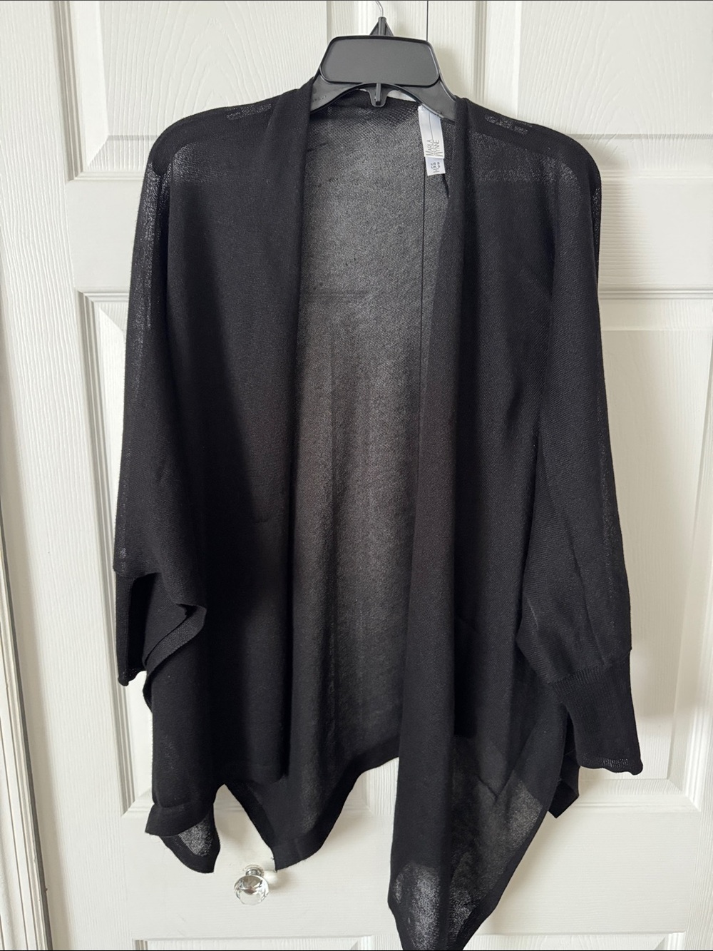 MarlaWynne Black Open-Front Lightweight Cardigan small